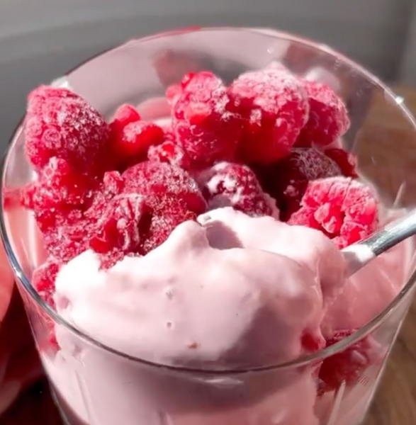 Cucumber Raspberry Ice Cream